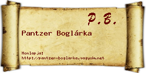 Pantzer Boglárka névjegykártya